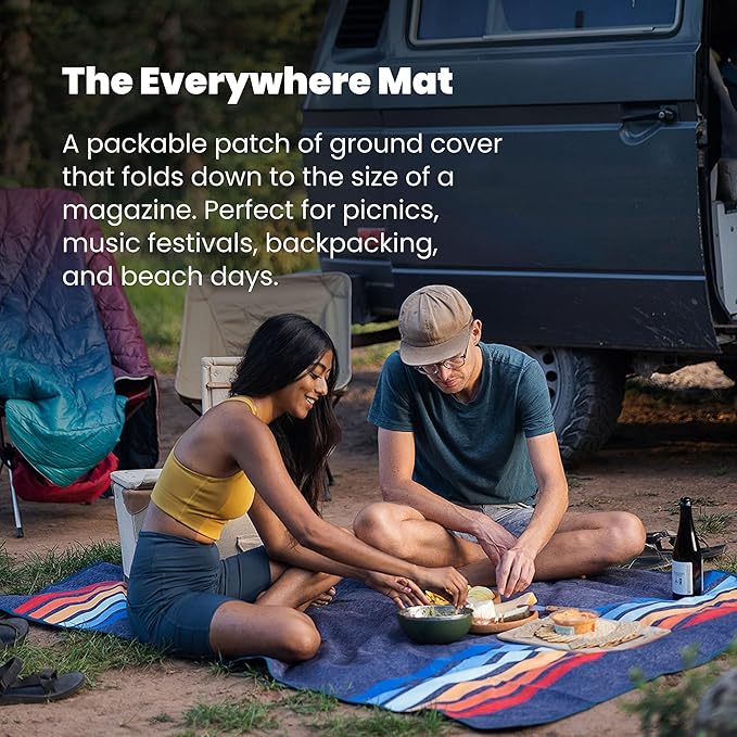 Rumpl Everywhere Mat | Lightweight Ground Cover for Hiking, Camping, Traveling, Picnics | 52" x 75" | Geo