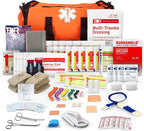 First Responder Trauma First Aid Kit Bag – Fully Stocked Emergency Medical Kit for Workplace, Vehicle & Home – OSHA & ANSI Compliant – Portable – Orange