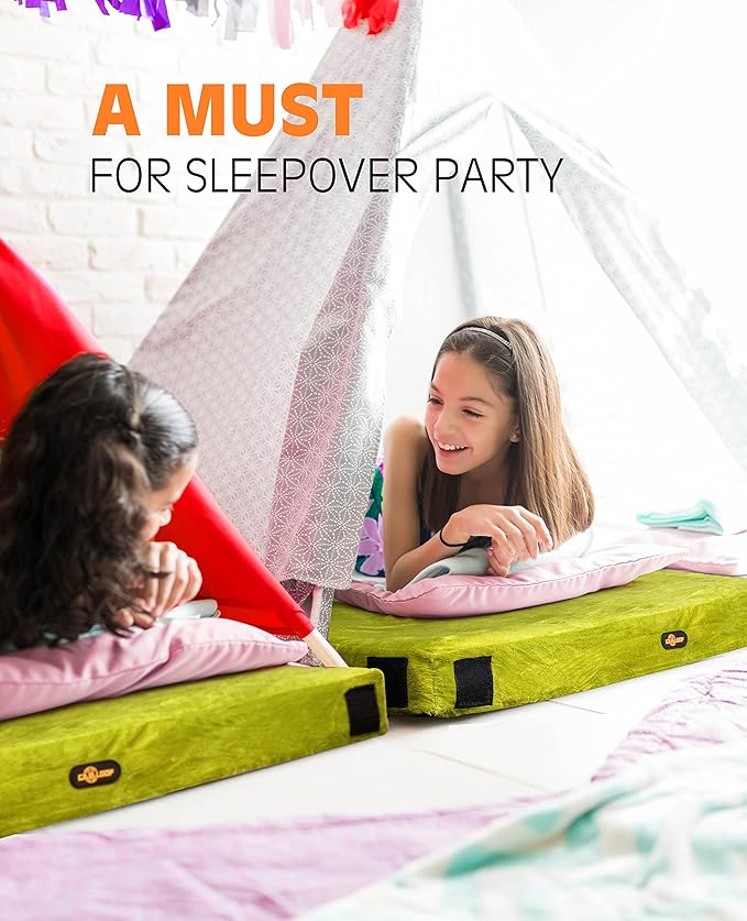 4 Inch GAIALOOP Extra Thick Memory Foam Camping Mattress, Roll Up Floor Sleeping Mat Camp Cot Mattress Pad Travel Camping Couch Bed for Guest Adults Side Sleepers