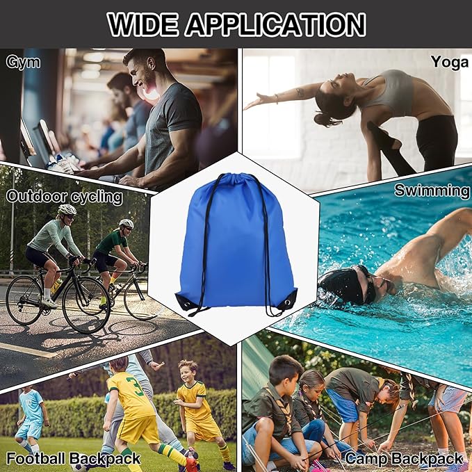 Drawstring Backpack 40Pcs Drawstring Bags, Draw String Back Bag Drawstring Bags Bulk for Sports, Gym, Travel, Swimming, Beach (6 Colors)