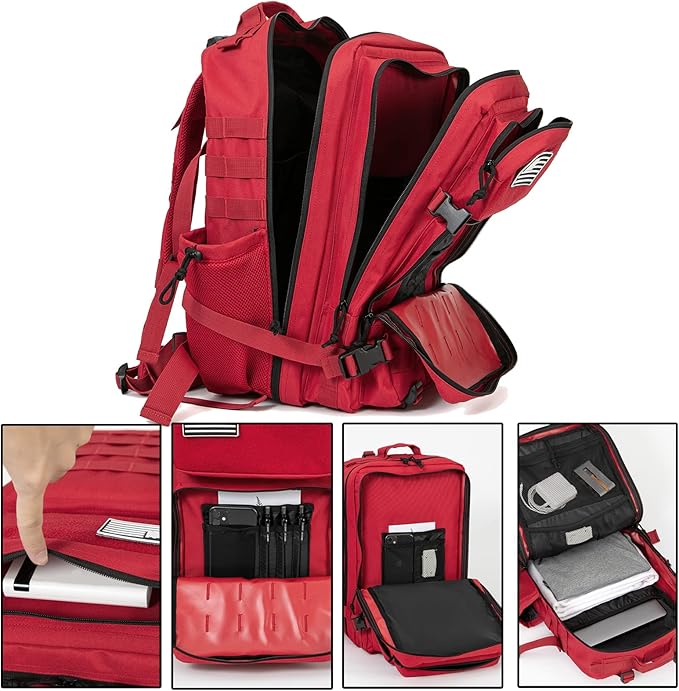 QT&QY 25L/45L Military Tactical Backpack For Men Molle Daypack 3 Day Bug Out Bag Hiking Rucksack With Bottle Holder