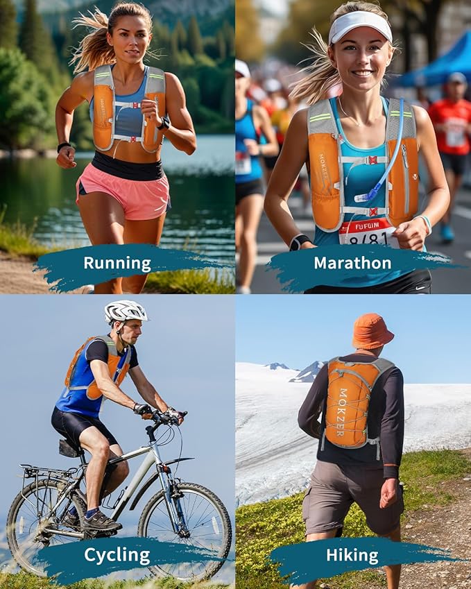 Running Hydration Vest with a 2L Water Bladder, Hydration Pack Lightweight Water Backpack for Running Hiking Cycling Marathon Trail for Men Women