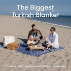 WETCAT Turkish Beach Blanket Sandproof (82"x82") 100% Turkish Cotton, Made in Turkey - Sand Free, Ultra Soft, Extra Large Throw for Picnic – Dark Blue