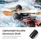 Abahub Kayak Paddle, 90.5 Inches Kayaking Oars for Boating, Canoeing with Free Paddle Leash, Aluminum Alloy Shaft Black/Blue/Green/Orange/Yellow Plastic Blades