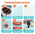 FunWater Inflatable Stand Up Paddle Board with Premium SUP Paddleboard Accessories, Anti-Slip EVA Deck, 11'/10'6'' Paddle Boards for Adults & Youth of All Skill Levels