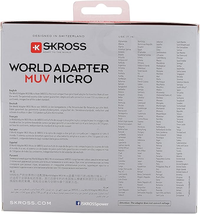 SKROSS World Travel Adapter MUV Micro