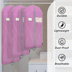 BALEINE 2PK Heavy Duty Garment Bag with Shoe Storage Travel Bag for Dresses, Suit, Coats Travel Essential (54", Pink)
