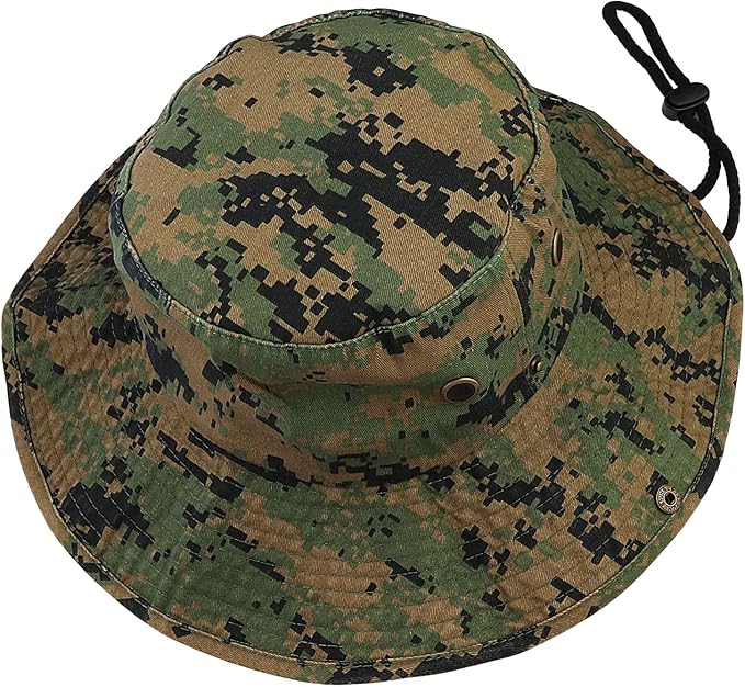 Wide Brim Hiking Fishing Safari Boonie Bucket Hats 100% Cotton UV Sun Protection for Men Women Outdoor Activities