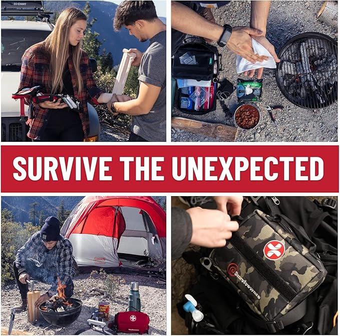 Surviveware 119 Pcs Comprehensive Premium Survival First Aid Kit - Medical Emergency Kit for Travel Camping Gear, Home Essentials & Outdoor Emergencies - HSA & FSA Eligible Survival Kit