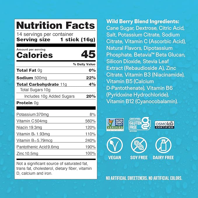 Liquid I.V.® Hydration Multiplier +Immune Support - Wild Berry Blend | Electrolyte Powder Drink Mix | 1 Pack (14 Servings)