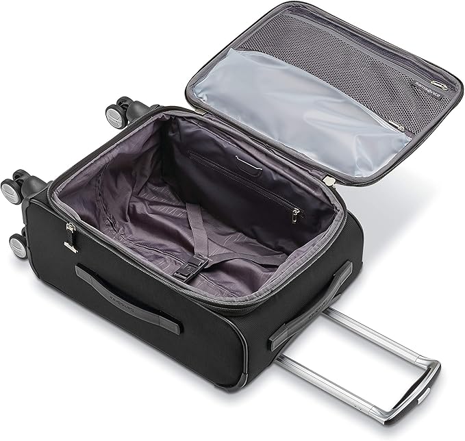 Samsonite Solyte DLX Softside Expandable Luggage with Spinner Wheels, Midnight Black, 3-Piece Set (20/25/29)