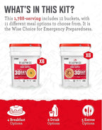 ReadyWise 6 Month Emergency Food Supply - 1,788 Servings, 12 Buckets Freeze Dried Protein Meals, Disaster Survival Food Storage, Ready to Eat, Camping Essentials, up to 25 Year Shelf Life