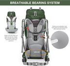 MOUNTAINTOP 70L Internal Frame Backpack Camping Backpacking Hiking Backpack for Men Women with Rain Cover