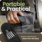 Orblue 4-in-1 Camping Eating Utensils, 2-Pack - Portable Spoon, Fork, Knife & Bottle Opener Combo Set - Stainless Steel Flatware with Detachable Fork - Travel, Backpacking Cutlery Multitool, Black