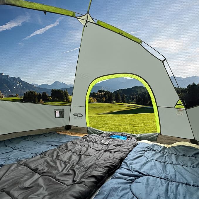 CAMPROS CP Tents for Camping 4 Person Tent Waterproof Windproof Double Layer Camping Tent, Easy Setup Dome Tent with Large Mesh Windows & Wider Door for Outdoor Camping & Hiking