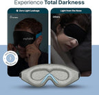 MyHalos® Cotton Sleep Mask - Eye Masks for Sleep - 100% Blackout Sleeping Mask for Women, Men & Side Sleepers - 3D Sleeping Eye Mask for Zero Pressure - Award Winning Design and Eyelash Friendly