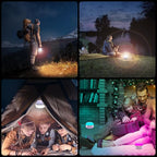 LED Camping Lantern Rechargeable 1400LM, Up to 420H Running Time Camping Tent RGB Light, 10400mAh Emergency Hanging Light for Hurricane, Power Outages, Home, Hiking,Violet