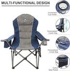 Folding Camping Chair:Oversized Portable Lawn Chairs for Adults,Outdoor Heavy Duty Padded Seats,Support 350 LBS,for Camp,Travel & Picnic