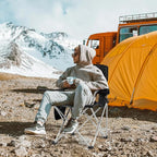 Camping Chair, Portable Folding Outdoor Chair with Arms, Cup Holder and Carry Bag