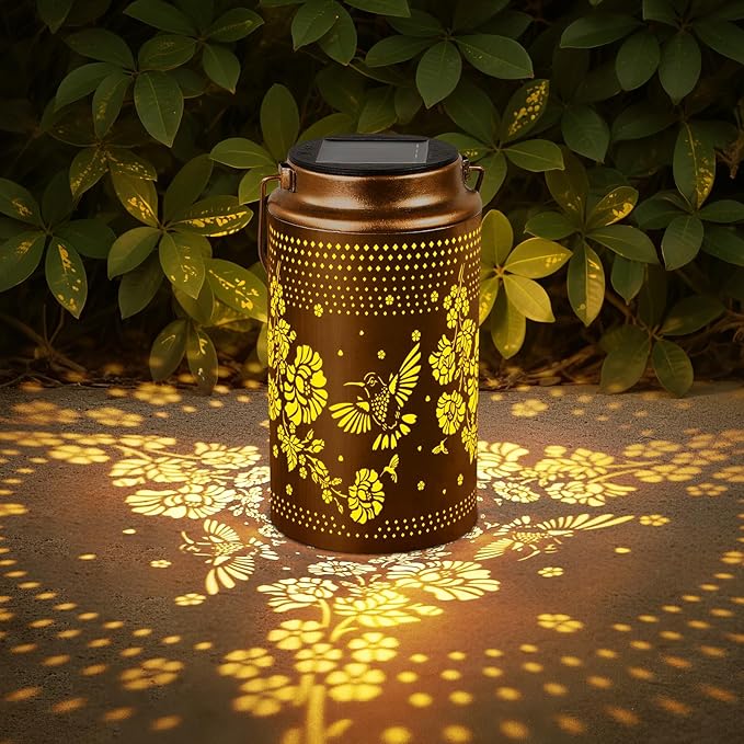 4 Pack Hummingbird Solar Lanterns Outdoor Waterproof, Metal Hanging Lights Decorations for Garden Yard Lawn Patio, Hummingbird Gifts for Women Mom Grandma Sister for Mother'Day Christmas
