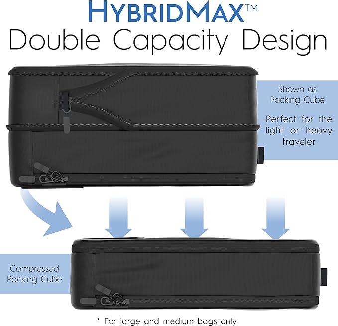 8-Piece Deluxe Travel Cubes For Packing Compression - Maximize Space In Luggage With Double Capacity Design, Luxury Compression Packing Cubes For Travel, Large, Small & Medium Set