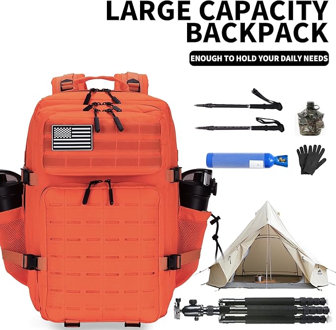 Military Tactical Backpack 45L/25L 3 Day Assault Pack Molle Daypack Hiking Backpack for Men and Women