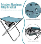 Folding Camping Stool, 16 Inch Tall Portable Folding Stool Aluminum Alloy Lightweight Stool Seat Red Foldable Stool with Carry Bag for Fishing Outdoor Camping Hiking and BBQ (Blue)