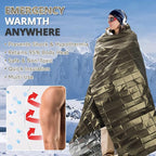SecuCaptain Survival Emergency Thermal Blankets: Extra Large 84” x63” Space Mylar Blanket Kit for Outdoor Cold Winter Camping Hiking Car Bug Out Bag or First Aid - 10 Pack Amy Green
