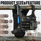 Hydration Vest with 2L Water Bladder for Men and Women,Lightweight Adjustable Hydration Backpack,Reflective Running Hydration Chest Bag for Hiking Climbing Cycling