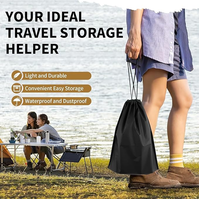 Shoe Bags for Travel, 15.7" x 11.8" Travel Shoe Bags for Packing, Large Waterproof Portable Drawstring Travel Shoe Storage Bag Travel Essentials Women for and Men (Orange & Black & Pink & Blue)