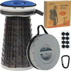 ALEVMOOM 2025 Upgraded XXL Collapsible Stool with Cushion 19.7",1000lbs Max Weight,Wider & Taller Seat, Heavy Duty Portable Retractable Folding Chair or Travel Foot for Camping & Outdoors(Grey)