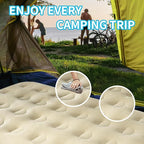 Twin Air Mattress with Fast Inflating Pump, Blow up Mattress of Wave Flocked Top, Durable Air Bed for Home, Camping & Guests 8in Bed Height – 500lb Weight Capacity