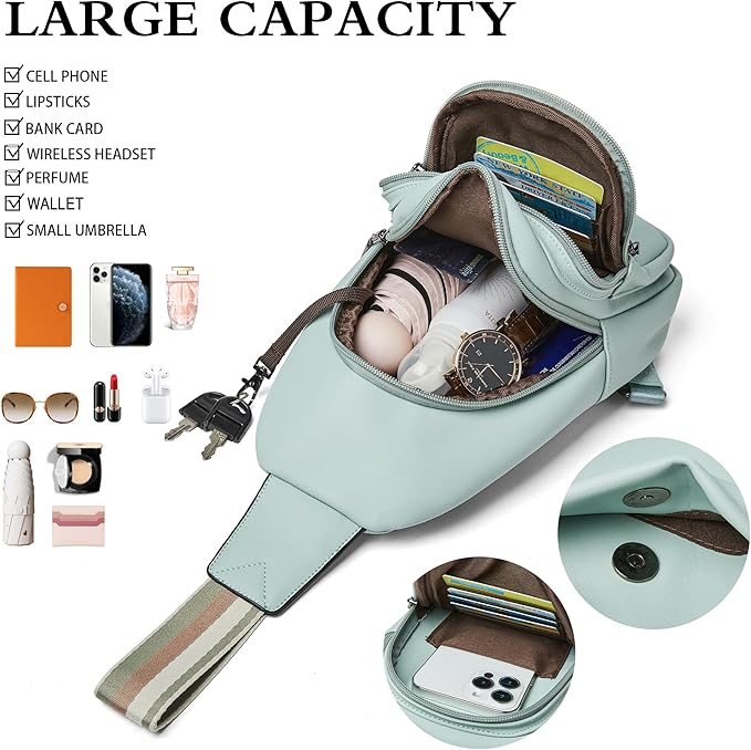 Sling Bag Crossbody Bags for Women Small Cross Body Bag Fanny Packs Chest Sling Purse for Daily Travel Leisure Sport