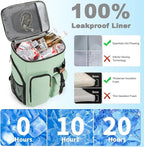 Insulated Cooler Backpack,33/45 Cans Multifunctional Double Deck Leakproof Cooler Bag with Sternum Strap,Large Capacity Lightweight Travel Camping Beach Backpack