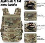 PETAC GEAR Tactical Molle Hydration Pack for 1.5L - Lightweight Water Reservoir Bag for Molle Vest Backpack, for Hiking, Hunting