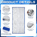 Qunclay 12 Set Emergency Sleeping Bag Survival Bivvy Sack Blanket with Whistles Lightweight Portable Thermal Survival Bag Thick Tent with Hood Extension Nylon Stuff Sack