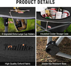 Portable Lightweight Folding Camping Table with Cooler and 4 Large Cup Holders Collapsible Picnic Camp Table Foldable Outdoor Table with Carry Bag for BBQ Tailgating Beach RV Travel Hiking