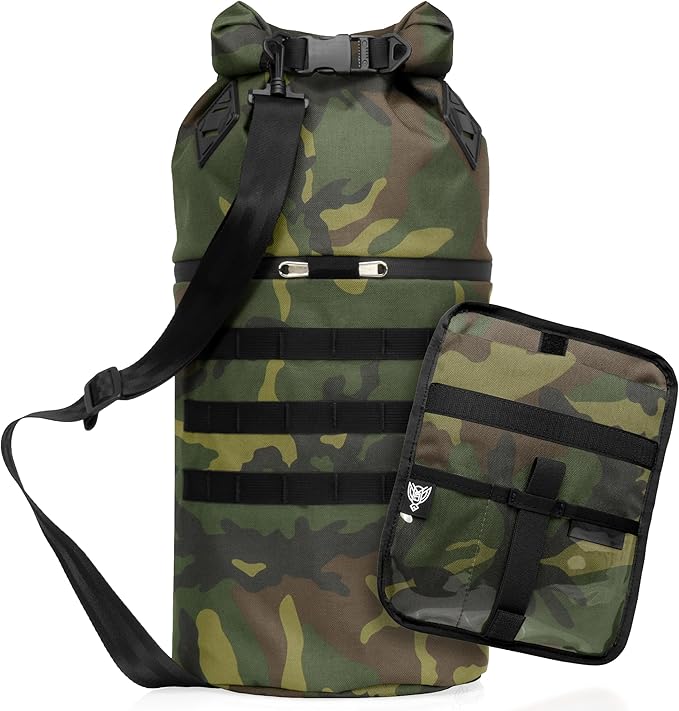 Xtreme Sight Line ~ AQUA RT Dry Bag~ Water-Proof Faraday Dry Bag for Laptops, Tablets, and Mid-Size Electronics ~ Small LITE Faraday Bag Combo ~ Woodland Camo
