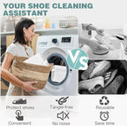 Shoe Washing Machine Bag,Laundry Shoe Bag for Washer and Dryer,Reusable Shoe Cleaning Bag for Sneakers,Tennis Shoes,With Self-locking Zipper, Microfiber Inside,Include Shoe Bag (Pro White - 1 Pack)