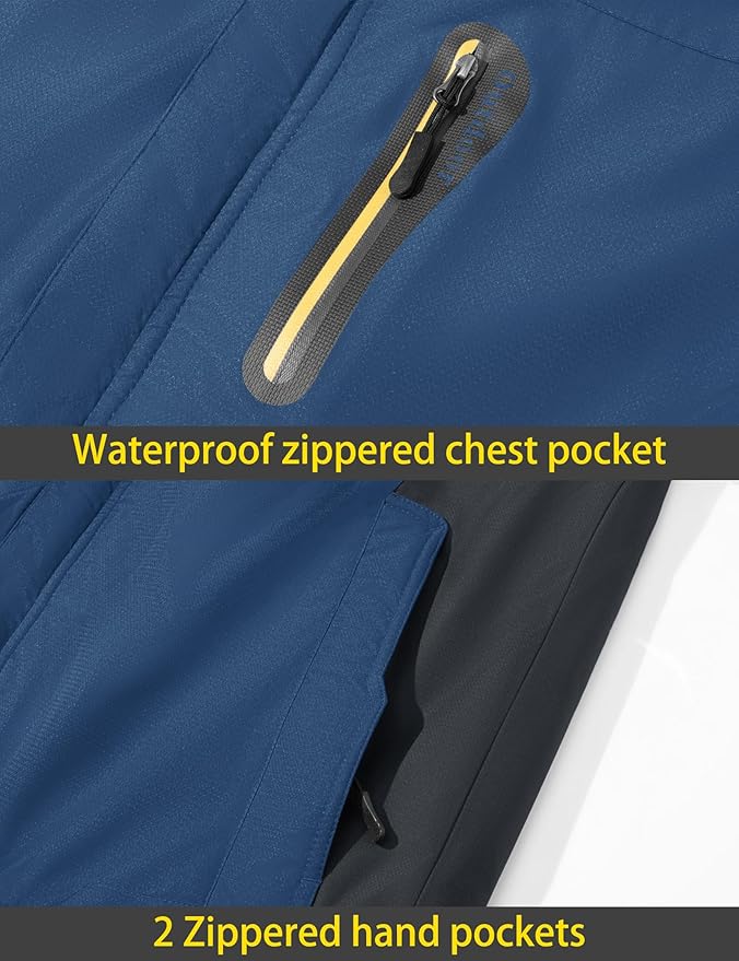 TACVASEN Men's Winter Ski Jacket Waterproof Snow Coats Snowboard Fleece Lining Jacket Warm Parka with Hooded