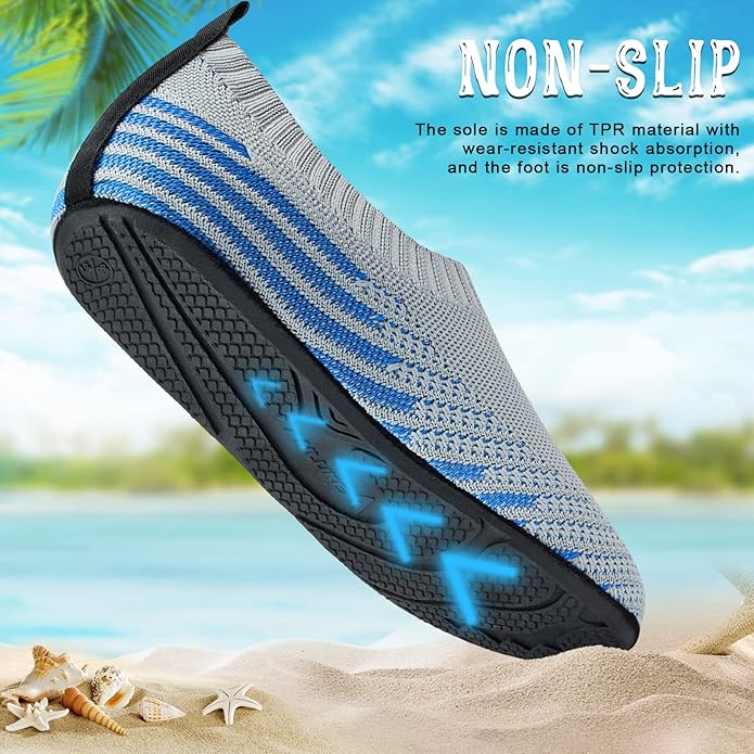 ANLUKE Womens Mens Water Shoes Barefoot Quick-Dry Aqua Socks for Beach Swim Surf Water Sport