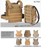 Tactical Small MOLLE Hydration Pack Outdoor Water Bladder Carrier Pack for Vest Backpack