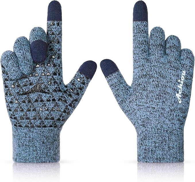 Achiou Winter Gloves, Glove for Men Women, Upgraded Touch Screen Texting Warm Running with Thermal Soft Knit Lining