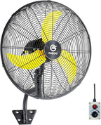 FUGOO 24'' Outdoor Oscillating Wall Fan With All Sealed Brushless DC Motor, 4-Speed Waterproof Outdoor Fan, Heavy Duty Industrial Wall Mount Fans for House,Patios, Commercial, Garage, Warehouse