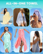 2 Pack Turkish Beach Towel Quick Dry Sand Free Mens Birthday Gift Idea for Dad Father Day Husband Brother Uncle Boyfriend in Law Male Boss Grandpa Him Retirement 60th 50th 40th 30th Wife Daughter Son