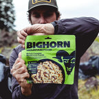 BIGHORN Mountain Food Vegetarian Creamy Mushroom Pasta - contains 6 packs | 12 servings | 192g Protein | 3,900 Calories - premium freeze dried meals for backpacking food - vegetarian backpacking meal - ideal camping meals just add water - great taste