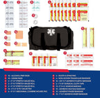 First Responder Trauma First Aid Kit Bag – Fully Stocked Emergency Medical Kit for Workplace, Vehicle & Home – OSHA & ANSI Compliant – Portable – Tactical Black