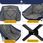 Folding Camping Chair,Oversized Portable Camping Chair with Cup Holder,Heavy Duty Padded Lawn Chair for Camping, Tailgates, Beach, and Sports