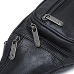 Genuine Leather Fanny Pack/Waist Bag/Organizer with Adjustable Belt, Multiple Pockets For Men and Women