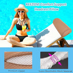 REEZEIVI 2 Pack Headrest Pillow for Patio Chaise Lounge,Chaise Lounge Pillows Outdoor 3D air mesh with Elastic Band,Quick Drying and Washable Spa Pillow for Recliner,Beach Chair,Office Chair,Brown
